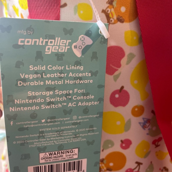 Animal Crossing Fruit Icon Mini Backpack w/ Nintendo Switch Travel Pocket - NWT - Picture 6 of 11